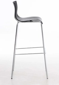 Banco de bar Hoover em plástico e com estrutura cromada 43 x 100 x 48 cm Preto