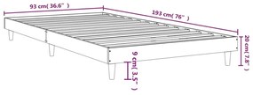 Estrutura de cama 90x190 cm derivados madeira carvalho castanho