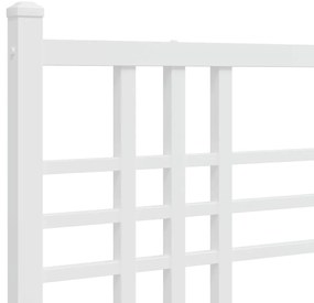 Estrutura de cama com cabeceira 200x200 cm metal branco