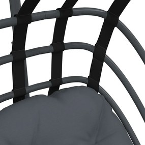 Cadeira forma de ovo suspensa com suporte aço antracite