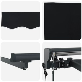 Toldo Retrátil Automático Preto 450x300 cm
