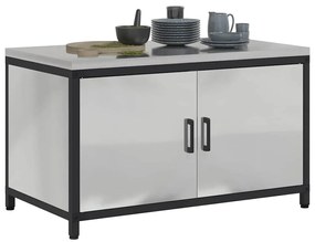 Armário de Armazenamento para Cozinha Prata 60 x 50 x 92 cm