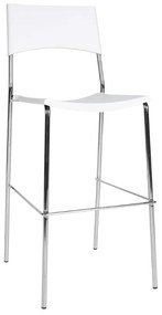 Banco de bar empilhável Genua 43 x 114 x 41 cm Branco
