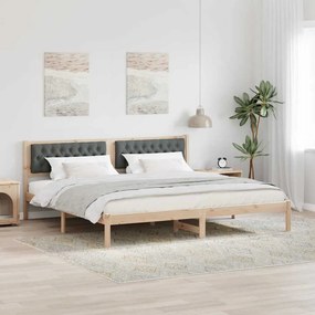 vidaXL Estrutura da Cama com cabeceira Cinza Escuro 200 x 200 cm