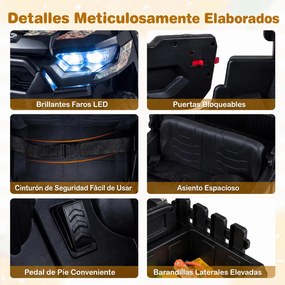 Carrinho Elétrico Infantil 12V para crianaças 2 a 5 anos, 99 x 54 x 52 cm, Caixa Traseira, Preto