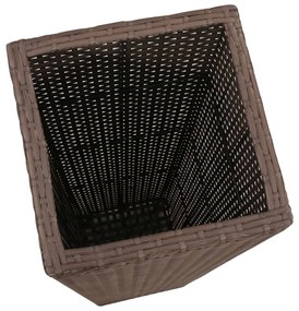 Floreiras de jardim altas 3 pcs vime PE castanho