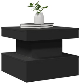 Mesa de centro com luzes LED 50x50x40 cm preto