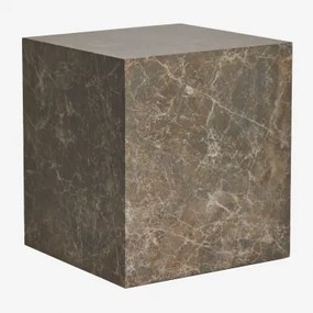 Mesa De Apoio Quadrada 45x45 Cm Em Mdf Aria Mármore Castanho - Sklum