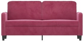 Sofá de 2 lugares veludo 140 cm vermelho tinto