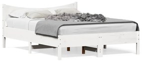 Estrutura de cama 120x200 cm madeira de pinho maciça branco2