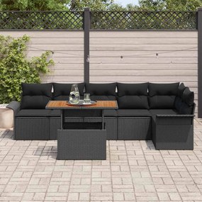 Conjunto de Jantar para Jardim com 7 Peças e Almofadas em Rattan Sinté