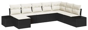 Conjunto de Sofá de Jardim de 8 Peças com Almofadas em Rattan Poliéste