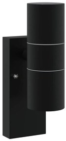 Luzes de Parede Externas 2 pcs Aço Inoxidável Preto IP44
