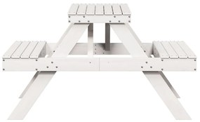 Mesa de piquenique 105x134x75 cm madeira de pinho maciça branco
