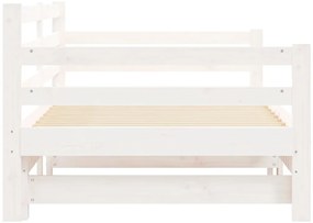 Sofá-cama com gavetão 90x200 cm madeira de pinho maciça branco