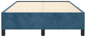 Estrutura de cama com colchão azul escuro 120x190 cm Veludo