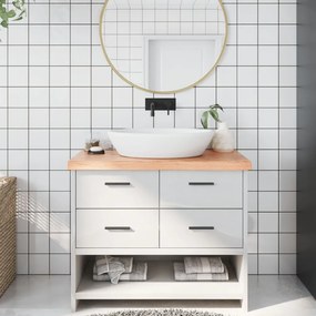 vidaXL Bancada p/ WC 100x40x(2-6) cm madeira maciça tratada castanho
