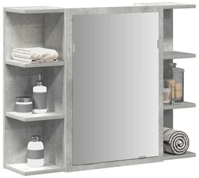 vidaXL Armário casa banho c/ espelho 80x20,5x64cm contraplacado cinza