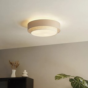 Plafon moderno bege 50cm 3-luzes - Drum Duo