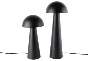 LED Conjunto de 2 Candeeiros de Pé Inteligentes para Exterior Preto 50 cm e 65 cm - Mushroom Moderno