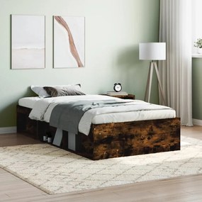 vidaXL Estrutura de cama 90x200 cm carvalho fumado