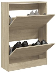 vidaXL Sapateira 60x21x87,5 cm derivados de madeira carvalho sonoma