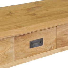 Mesa consola de teca maciça 90x30x80 cm