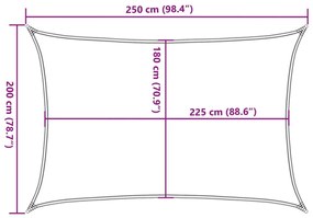 Para-sol estilo vela 160 g/m² 2x2,5 m PEAD castanho