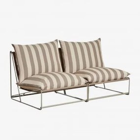 Sofá Modular De Jardim De 2 Peças Amaro Tapioca Bege - Castanho Moka - Sklum