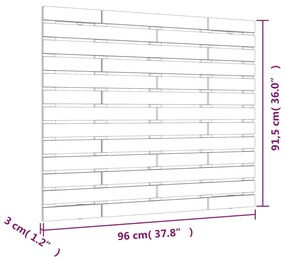 Cabeceira de parede 96x3x91,5 cm madeira de pinho maciça preto