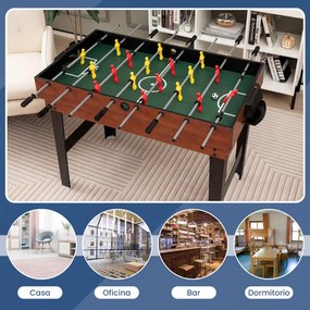 Mesa de jogos 4 em 1 com matraquilhos, bilhar, air hockey e ping pong para crianças 125 x 97 x 83 cm Natural