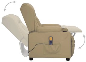 Poltrona de massagens elevatória couro artificial cappuccino