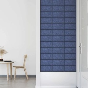 Painel de parede 12 pcs 30x15 cm tecido 0,54 m² azul