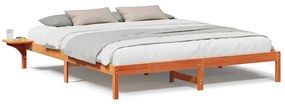 Estrutura de cama com mesas de cabeceira Castanho-mel