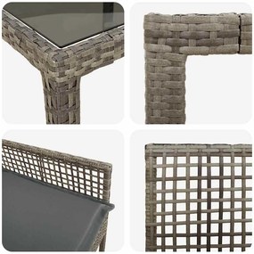 Conjunto de Jantar para Jardim 9 pcs Cinzeto 250 x 100 x 75 cm