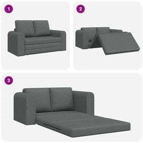 Sofá-camas 2 em 1 Cinza Escuro 148x71x83 cm Tecido