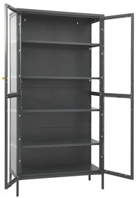 Vitrine 90x40x180 cm vidro temperado e aço antracite