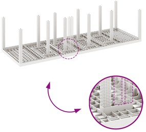 Conjunto de Jantar de Jardim com Almofadas em Branco Vime PE, Mesa de