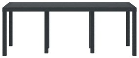 Mesa de Jardim vidaXL Antracite 200x100x73 cm em Rattan Sintético