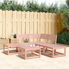 5 pcs conjunto de sofás para jardim madeira de douglas maciça