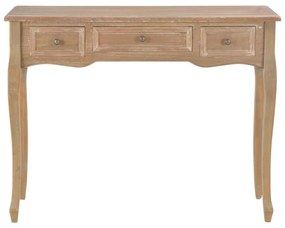 Toucador/mesa consola com 3 gavetas castanho