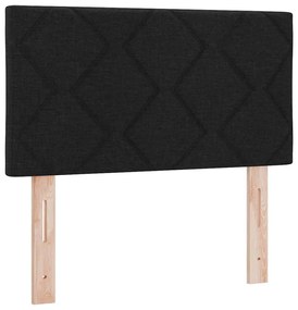 Cama Box com Colchão e Luz LED Preta 120x200 cm Tecido
