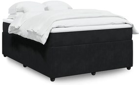 vidaXL Cama com molas/colchão 140x190 cm veludo preto