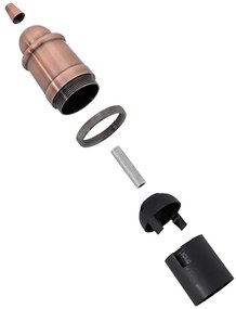 Casquilhos de lâmpadas 2 pcs Bronze vermelho E27