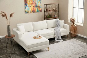 Sofá de Canto Berlin – Creme Dourado – 258x83x181 cm