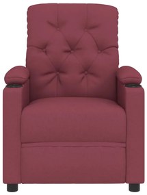 Poltrona elétrica reclinável tecido vermelho tinto