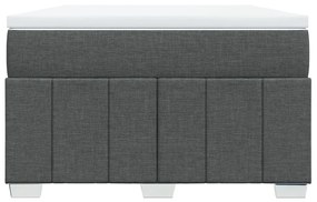 Cama boxspring com colchão 120x190 cm tecido cinzento-escuro