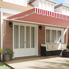 Toldo Retrátil Vermelho e branco 600 × 300 cm Vermelho e branco