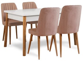 Conjunto de Mesa de Jantar Extensível e Cadeiras Santiago – Pinho Atlâ