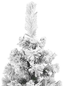 Árvore de Natal artificial fina com neve 210 cm PVC verde